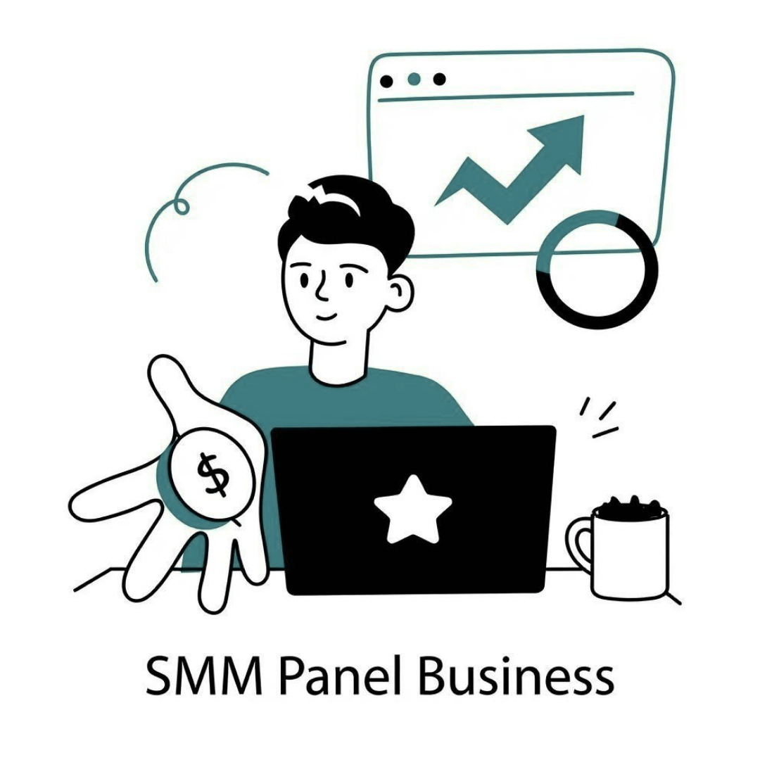 Illustration of SMM Panel Reseller Business concept